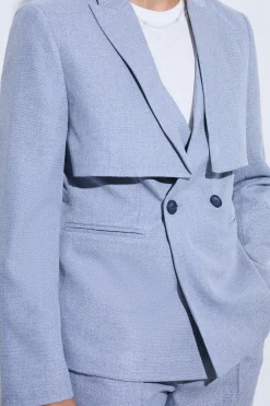 Overlay Detail Slim Fit Blazer | BoohooMAN UK