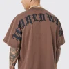 Oversize Heavy Large Text T-shirt | BoohooMAN UK