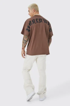 Oversize Heavy Large Text T-shirt | BoohooMAN UK