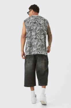 Oversized 98 Abstract Printed Tank | BoohooMAN UK