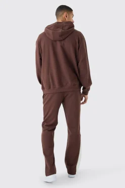 Oversized 1/4 Zip Washed Loopback Hoodie | BoohooMAN UK