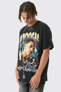 Oversized A Boogie Wash License T-shirt | BoohooMAN UK
