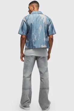 Oversized Abstract Boxy Shirt | BoohooMAN UK