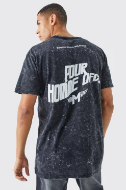 Oversized Acid Wash Graphic T-shirt | BoohooMAN UK
