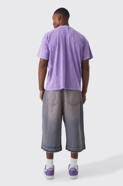 Oversized Advanced Area Acid Wash Print T-shirt | BoohooMAN UK