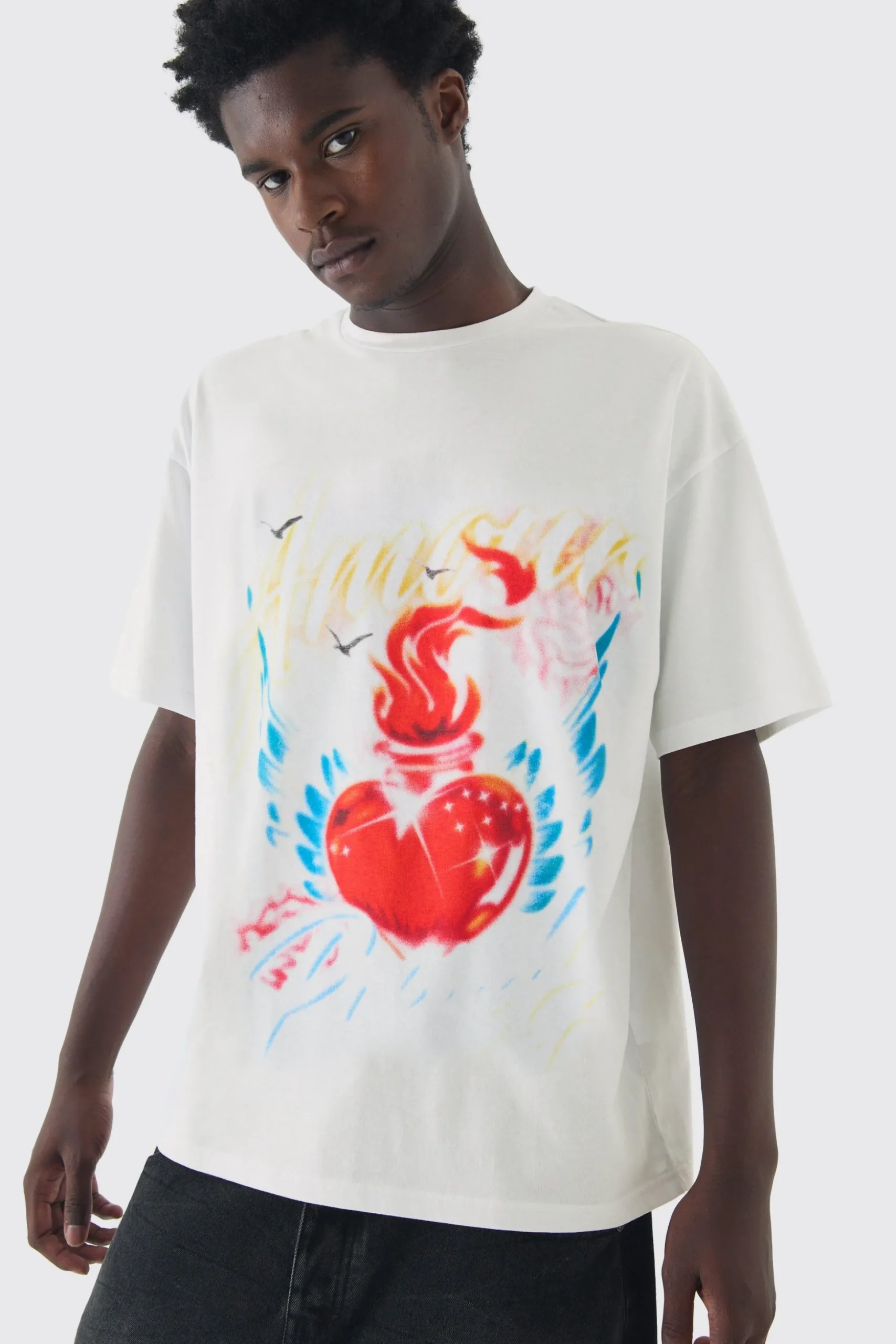 Oversized Amour Pride T-Shirt | BoohooMAN UK
