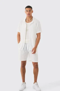 Oversized Animal Burnout Ribbed Shirt & Short Set | BoohooMAN UK