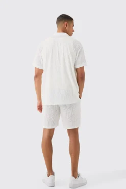 Oversized Animal Burnout Ribbed Shirt & Short Set | BoohooMAN UK