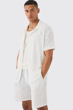 Oversized Animal Burnout Ribbed Shirt & Short Set | BoohooMAN UK