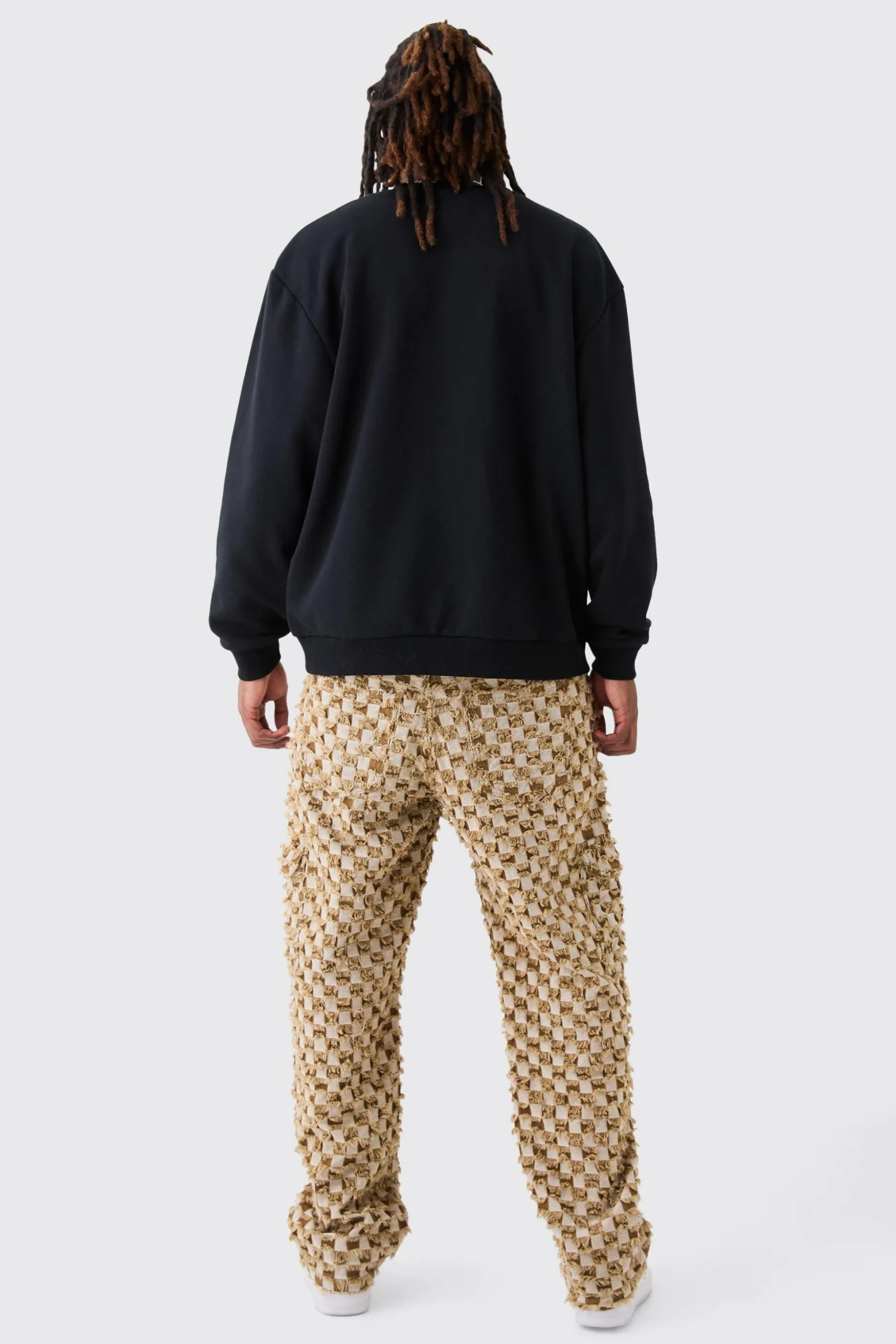 Oversized Applique Borg Sweatshirt | BoohooMAN UK