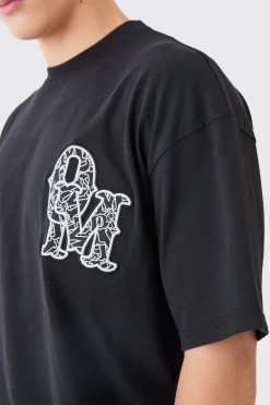 Oversized Applique T-shirt & Short Set | BoohooMAN UK