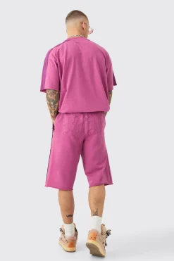 Oversized Applique T-Shirt And Jort Set | BoohooMAN UK