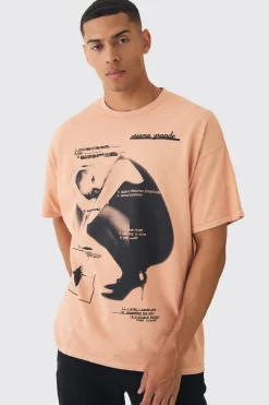 Oversized Ariana Grande License Print T-Shirt | BoohooMAN UK