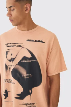 Oversized Ariana Grande License Print T-Shirt | BoohooMAN UK