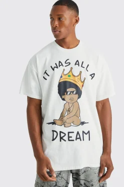 Oversized Baby Biggie Illustration License T-shirt | BoohooMAN UK