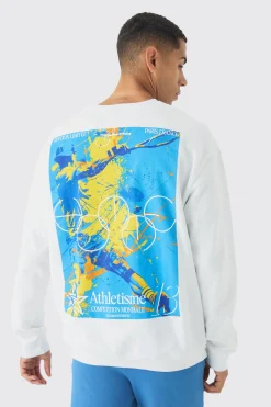 Oversized Back Print Sweatshirt | BoohooMAN UK