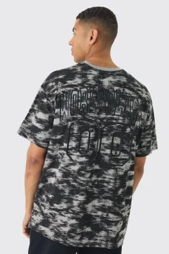 Oversized Back Print World Class Abstract Concrete T-shirt | BoohooMAN UK