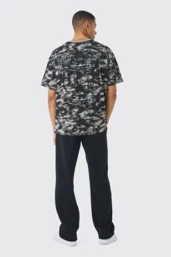 Oversized Back Print World Class Abstract Concrete T-shirt | BoohooMAN UK