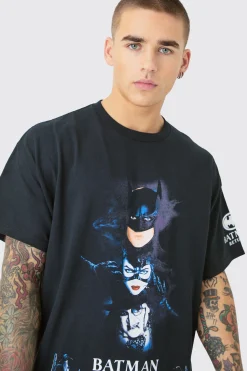 Oversized Batman Returns License T-shirt | BoohooMAN UK