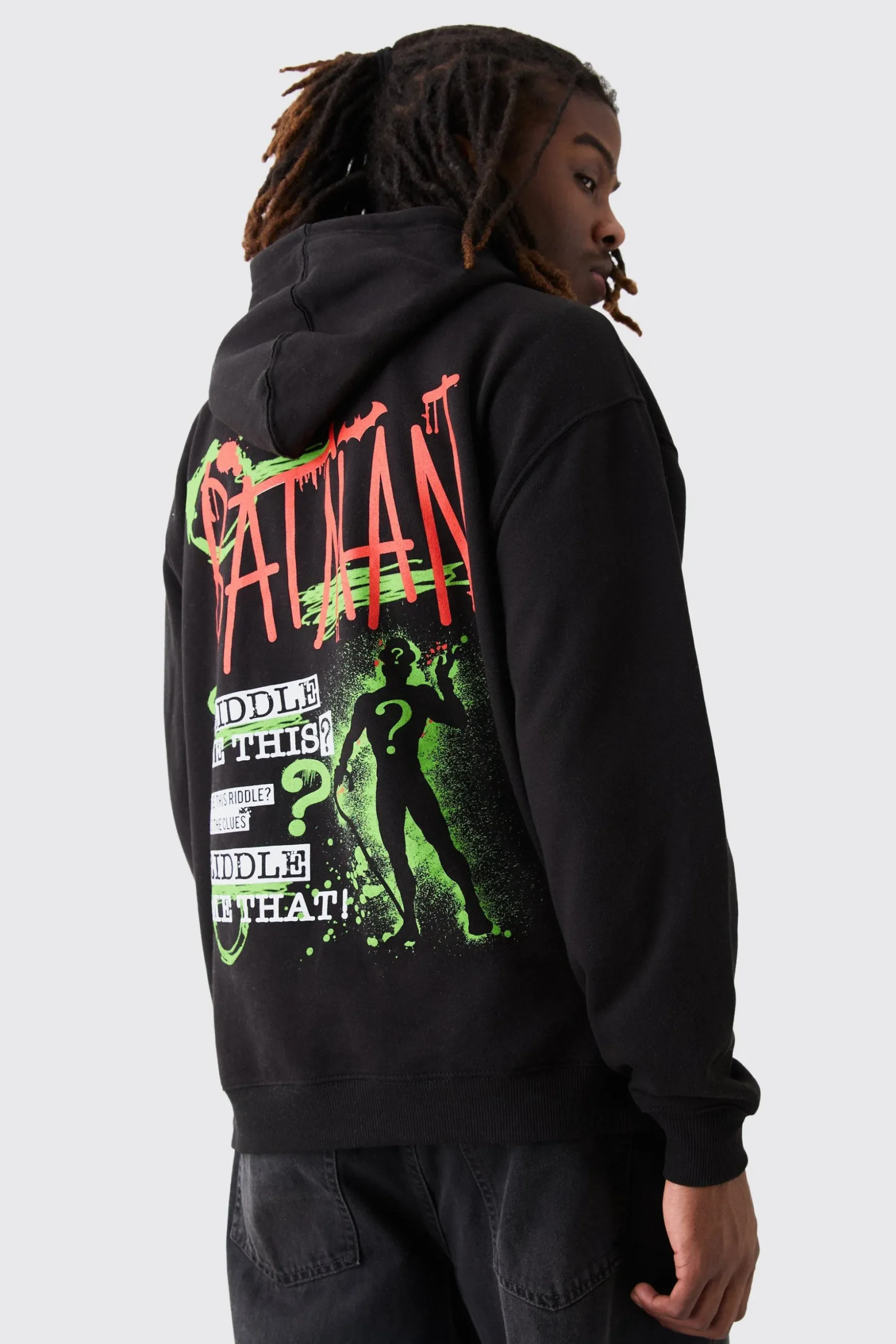 Oversized Batman Riddler License Hoodie | BoohooMAN UK