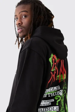 Oversized Batman Riddler License Hoodie | BoohooMAN UK