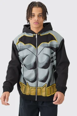 Oversized Batman Zip Up License Hoodie | BoohooMAN UK