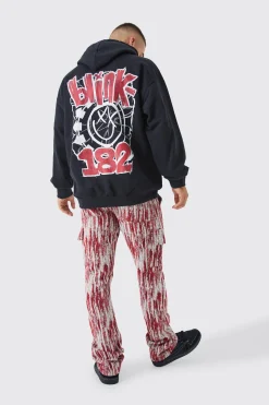 Oversized Blink 182 License Hoodie | BoohooMAN UK