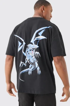 Oversized Blue Eyes Yugioh License T-shirt | BoohooMAN UK