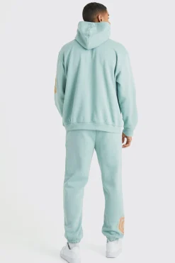 Oversized Bm Varsity Hooded Tracksuit | BoohooMAN UK