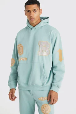 Oversized Bm Varsity Hooded Tracksuit | BoohooMAN UK