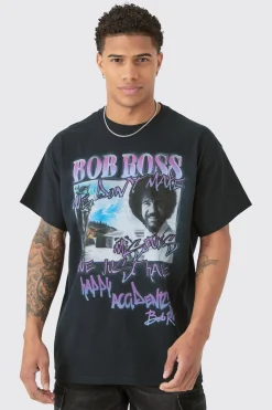 Oversized Bob Ross License T-shirt | BoohooMAN UK