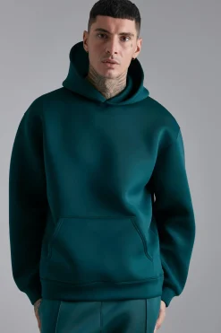 Oversized Bonded Scuba Hoodie | BoohooMAN UK