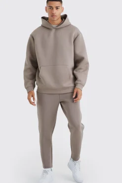 Oversized Bonded Scuba Hooded Tracksuit | BoohooMAN UK