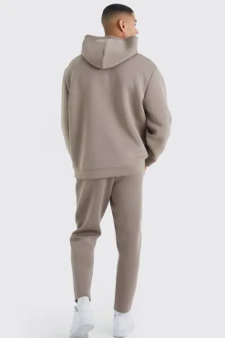 Oversized Bonded Scuba Hooded Tracksuit | BoohooMAN UK