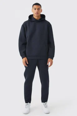 Oversized Bonded Scuba Hooded Tracksuit | BoohooMAN UK