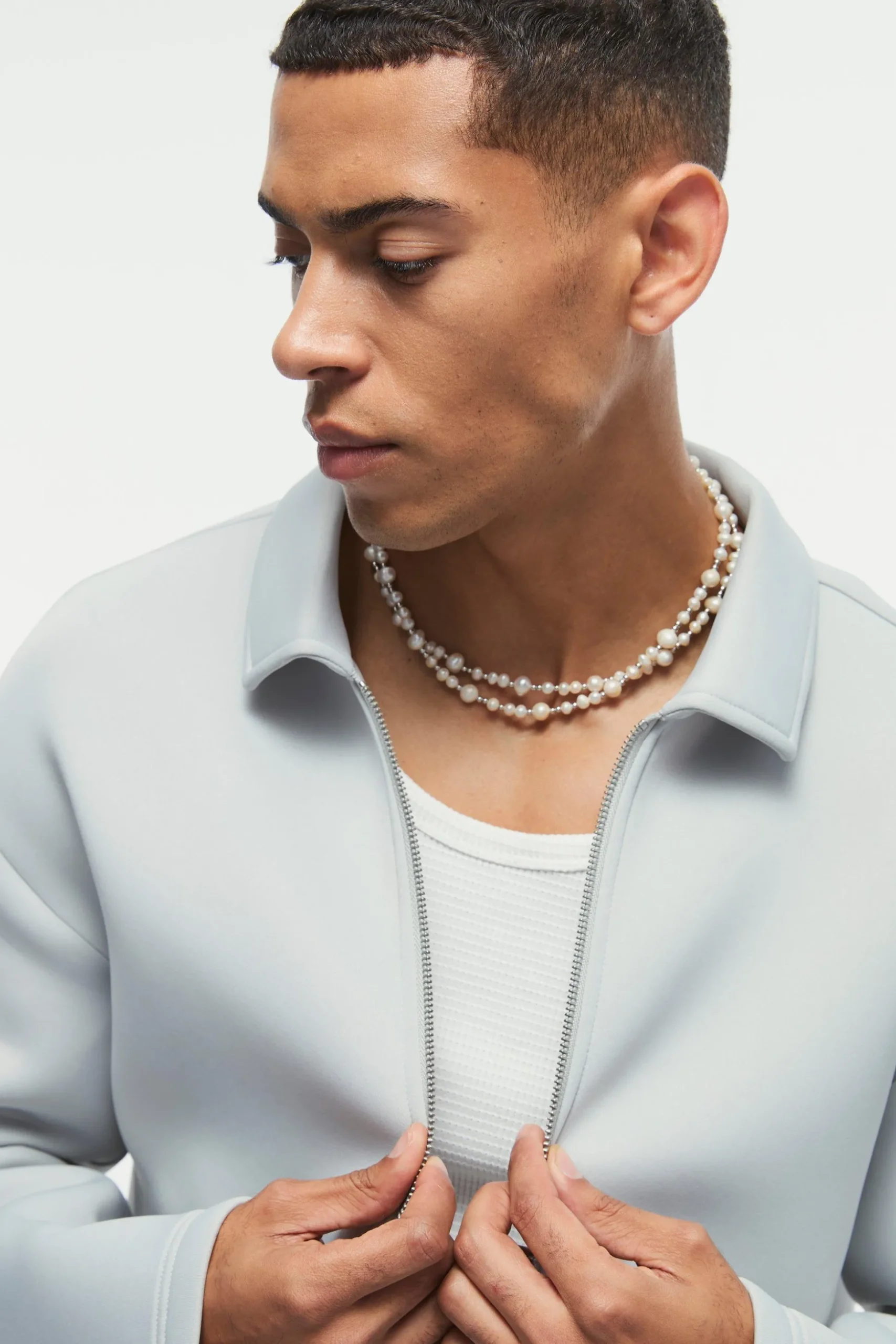 Oversized Bonded Scuba Zip Through Overshirt | BoohooMAN UK