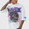 Oversized Boohooman Skull Graffiti Large Scale Graphic T-shirt | BoohooMAN UK