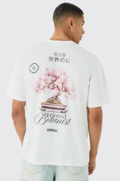 Oversized Botanist Tree Print T-shirt | BoohooMAN UK