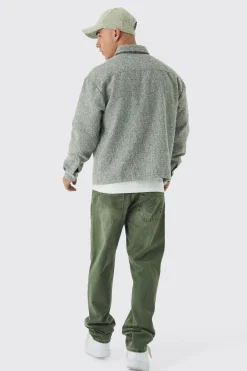 Oversized Boucle Overshirt | BoohooMAN UK