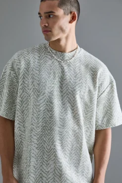 Oversized Boucle T-shirt | BoohooMAN UK