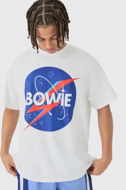 Oversized Bowie Print License T-shirt | BoohooMAN UK