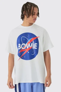 Oversized Bowie Print License T-shirt | BoohooMAN UK