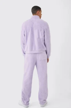 Oversized Boxy 1/4 Zip Limited Edition Teddy Borg Sweat Tracksuit | BoohooMAN UK