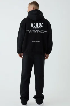 Oversized Boxy ABODE Hoodie | BoohooMAN UK