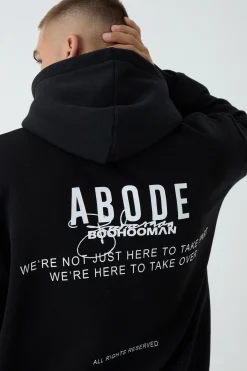 Oversized Boxy ABODE Hoodie | BoohooMAN UK