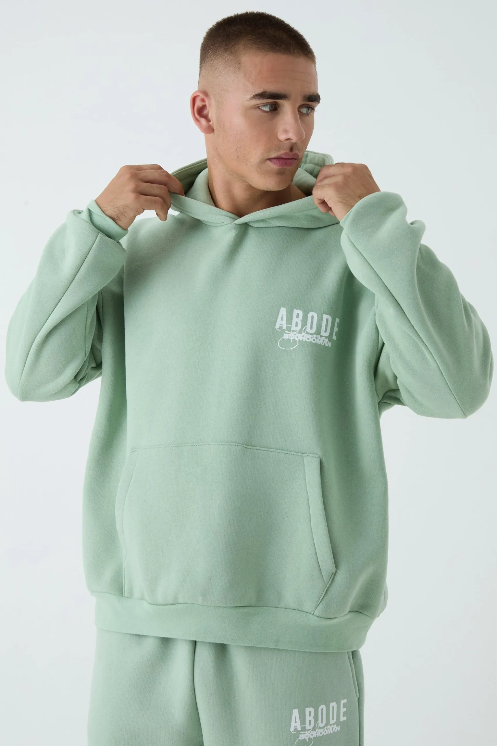 Oversized Boxy ABODE Hoodie | BoohooMAN UK