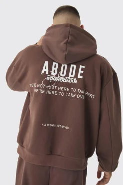 Oversized Boxy ABODE Hoodie | BoohooMAN UK