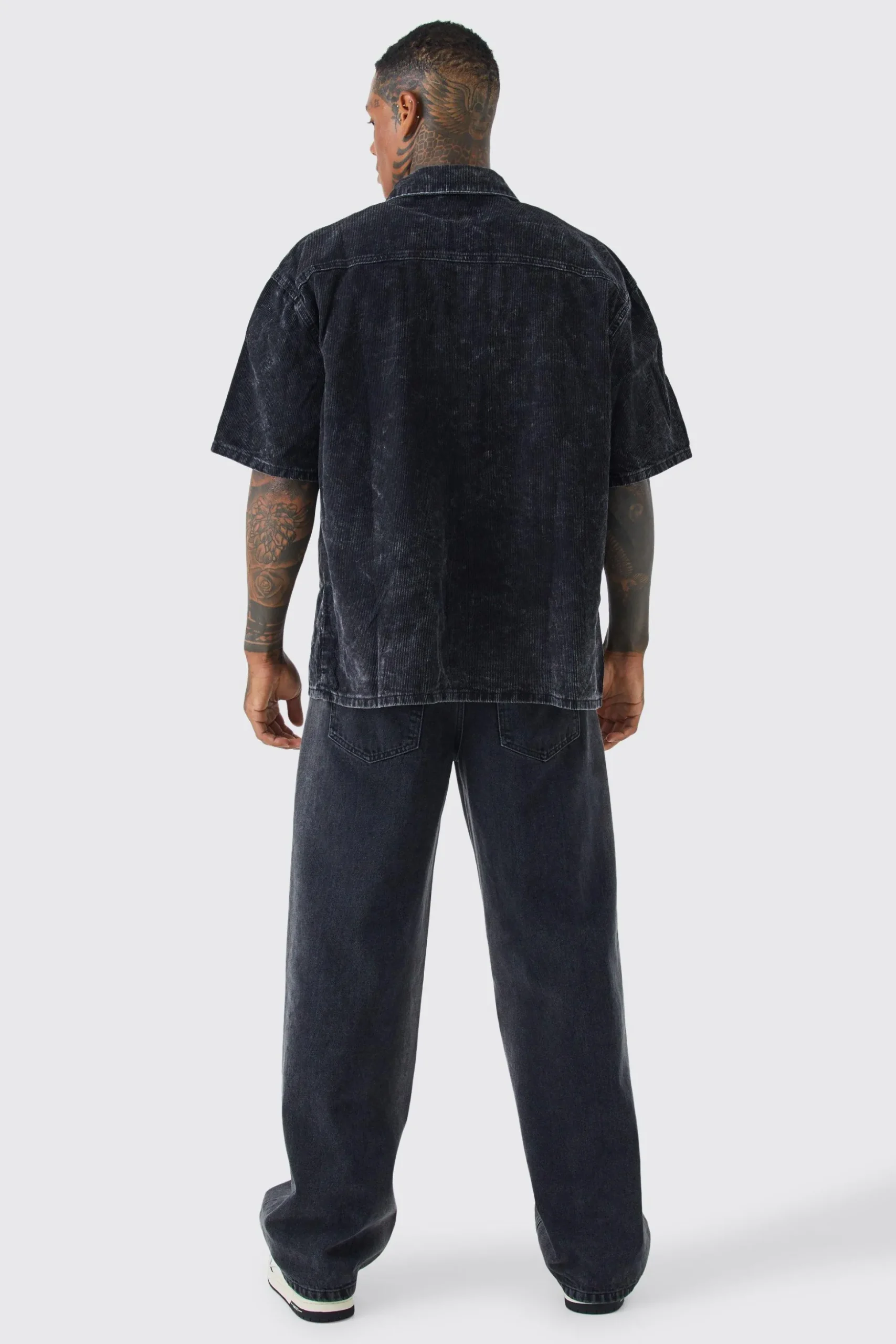 Oversized Boxy Acid Wash Shirt | BoohooMAN UK