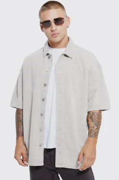 Oversized Boxy Acid Wash Shirt | BoohooMAN UK