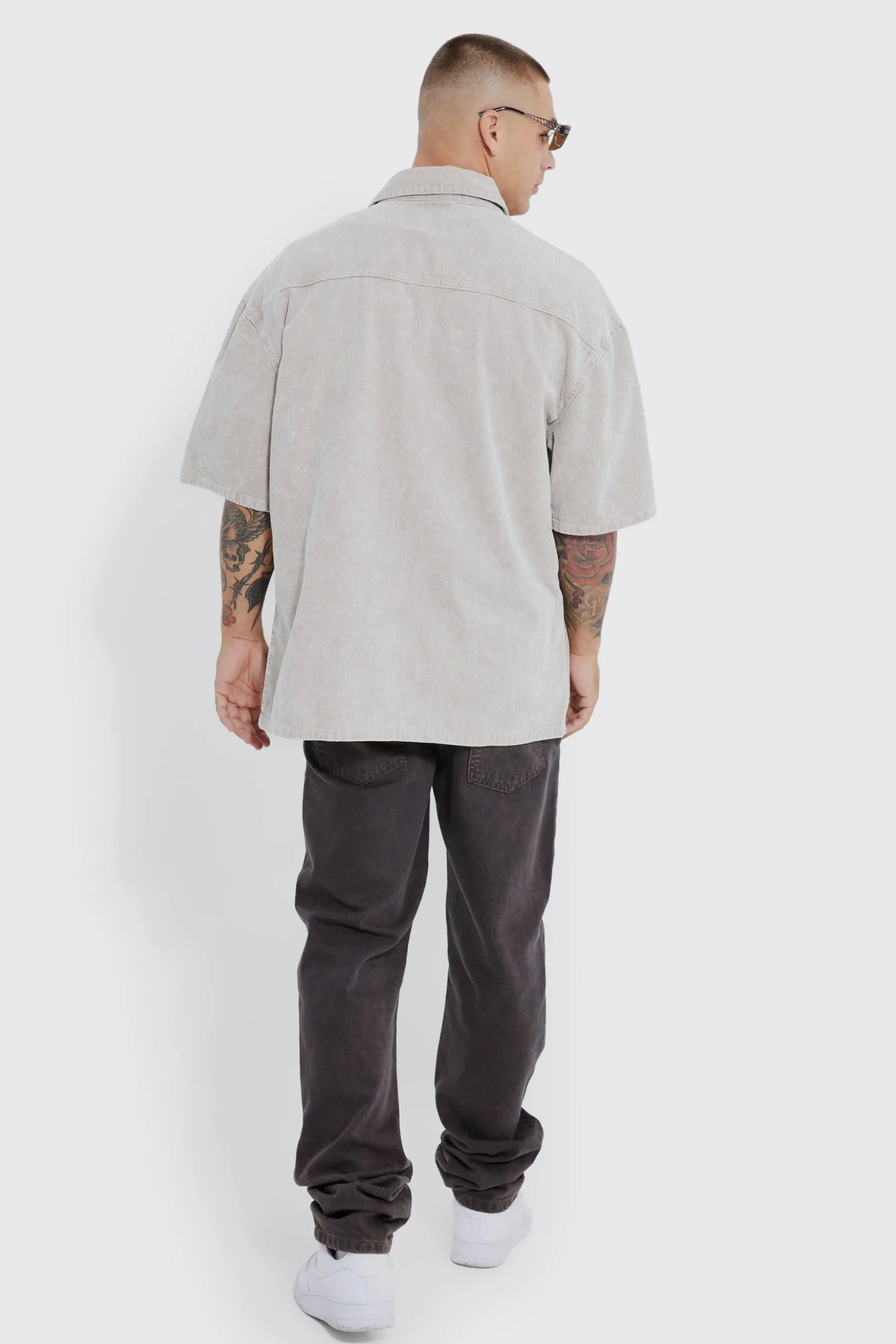 Oversized Boxy Acid Wash Shirt | BoohooMAN UK